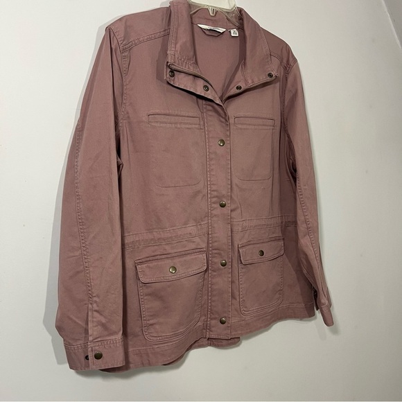 LL Bean Field Barn Jacket Sz XL Utility Cargo Chore Lightweight Pink Garden Girl - Picture 14 of 15